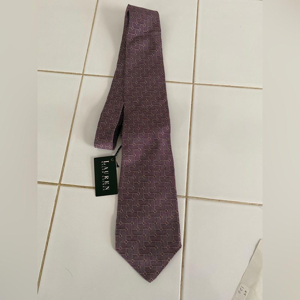 Ralph Lauren Purple Geometric Tie
